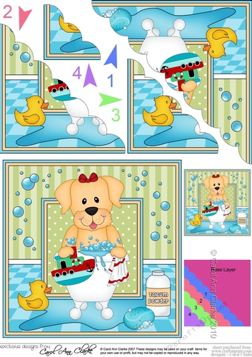 Scalloped Corner Stacker - Bathtub Buddies - Little Golden Labrador Dog