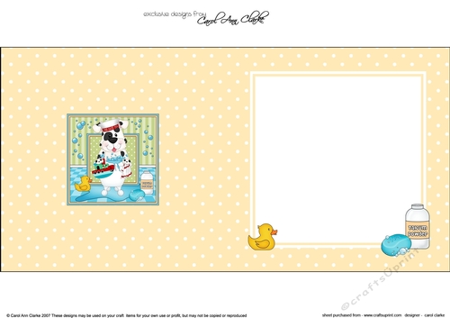 Square Landscape Insert - Bathtub Buddies - Little Spotty Dog