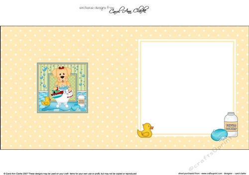 Square Landscape Insert - Bathtub Buddies - Little Golden Labrador Dog