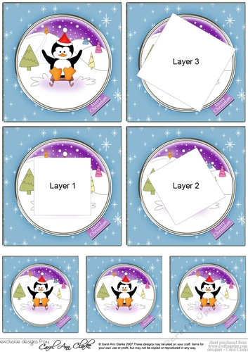Cute Merry Christmas Penguin Twisted Tunnel Topper