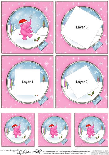 Cute Merry Christmas Elephant Twisted Tunnel Topper