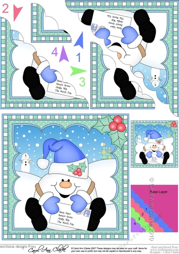 Christmas Snowball Sam Scalloped Corner Stacker