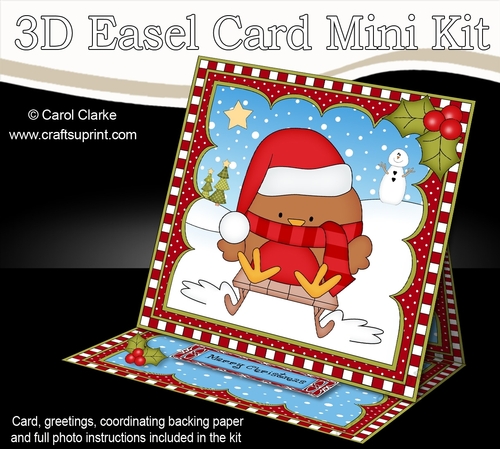 3D Easel Card Mini Kit - Christmas Bobbin Robin