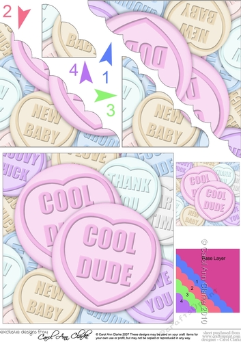 Cool Dude Sweet Heart Scallop Corner Side Stacker Topper