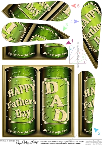 Happy Fathers Day Dad Cans of Beer Fan Pyramage Topper