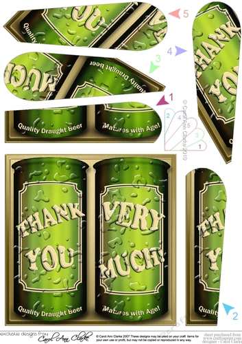 Thank You Cans of Beer Fan Pyramage Topper