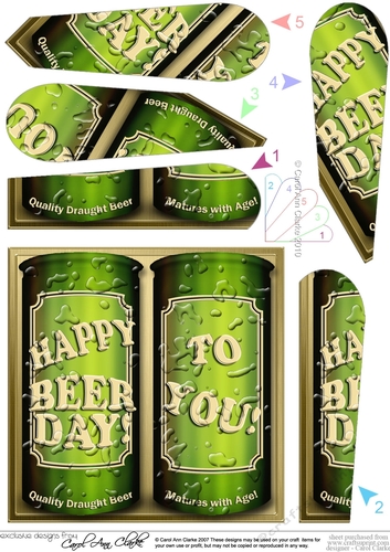 Happy Beerday! Cans of Beer Fan Pyramage Topper