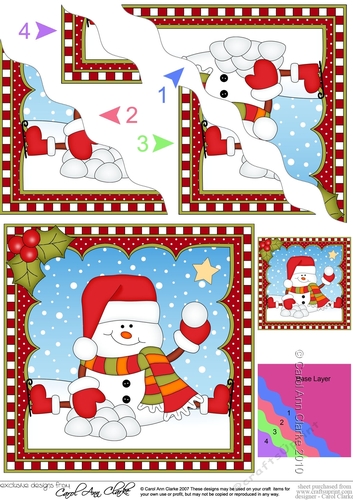 Christmas Wavey Corner Stacker Snowman Oli