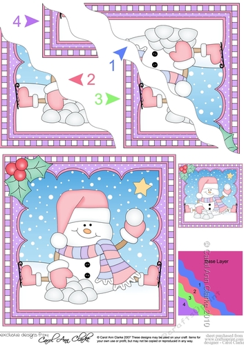 Christmas Wavey Corner Stacker Snowman Oli