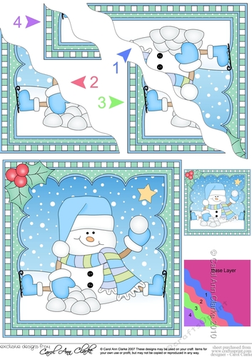 Christmas Wavey Corner Stacker Snowman Oli