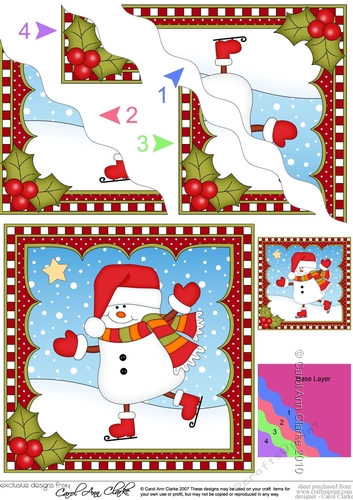 Christmas Wavey Corner Stacker Snowman Oli