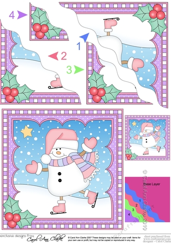 Christmas Wavey Corner Stacker Snowman Oli