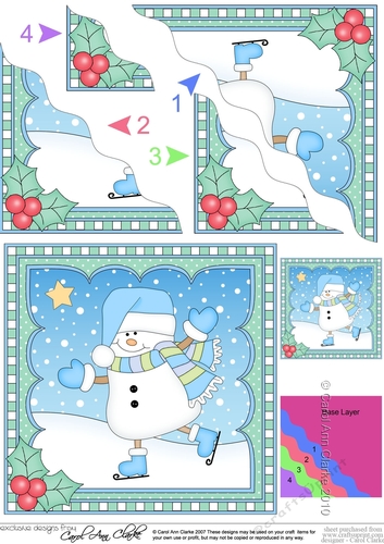 Christmas Wavey Corner Stacker Snowman Oli