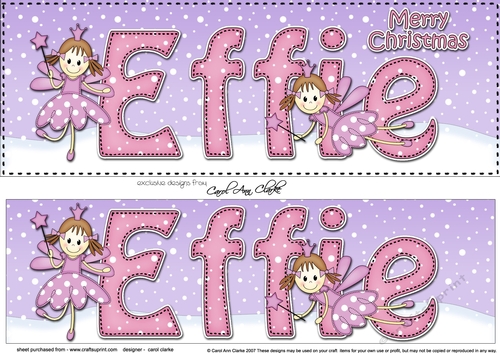 Large DL Merry Christmas EFFIE 3D decoupage