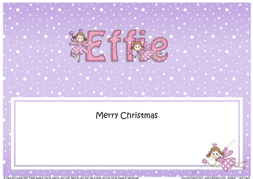 Large DL Merry Christmas EFFIE insert