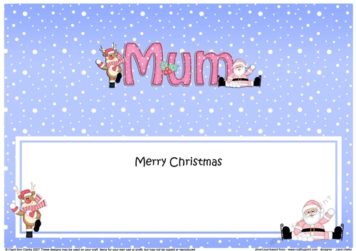 Large DL Merry Christmas MUM with Santa & Rudolph insert