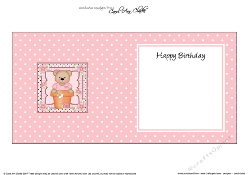 Flower Pot Friends Cute Little Livvy Bear square landscape insert