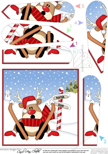 Christmas Oops Rudolph is at the North Pole Fan Pyramage Topper