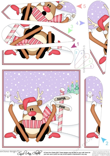 Christmas Oops Rudolph is at the North Pole Fan Pyramage Topper