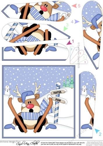 Christmas Oops Rudolph is at the North Pole Fan Pyramage Topper