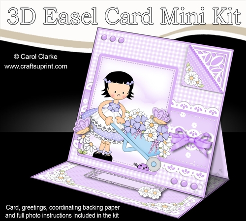 3D Easel Card Mini Kit - Pretty in Lilac - Cute Girlz