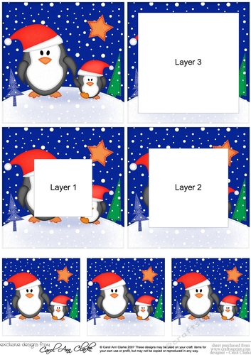 Cute Christmas Penguins Felties Tunnel Topper
