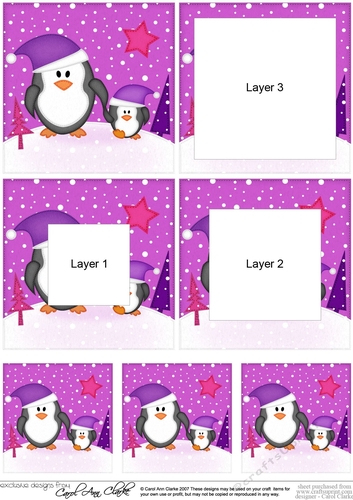 Cute Christmas Penguins Felties Tunnel Topper