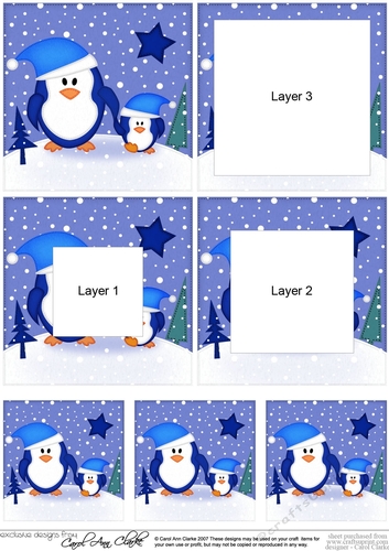 Cute Christmas Penguins Felties Tunnel Topper