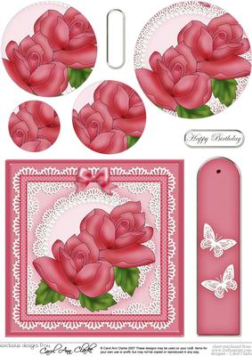 Just Roses Quick Card with Circle Pyramage Topper