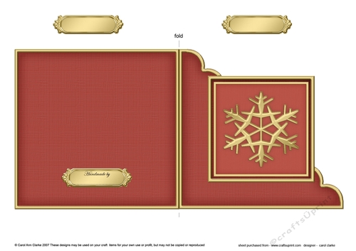 Christmas Snowflake  - Cut and Fold Corner Card  