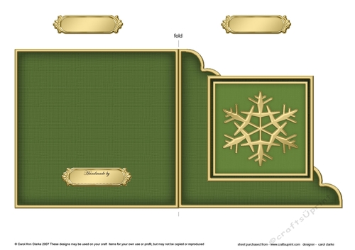 Christmas Snowflake  - Cut and Fold Corner Card  