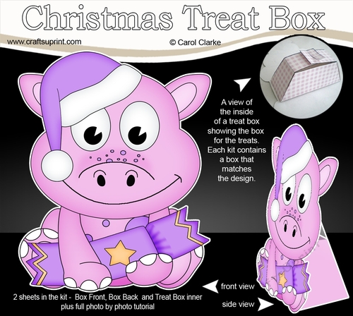 3D Christmas Treat Box Gift Set Mini Kit - Cute Little Dino