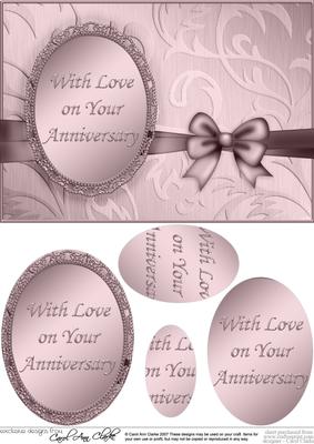 A5 Elegant Metallic Anniversary Greeting Quick Card with Pyr