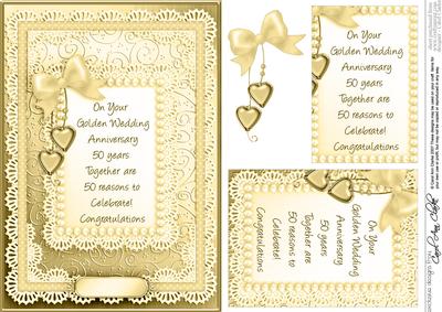 A5 Greetings, Lace and Pearls Quick Card with Pyramage
