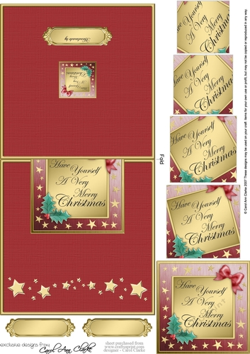 Christmas Greetings No-Hole Over the Edge with a Spiral Pyramid Topper