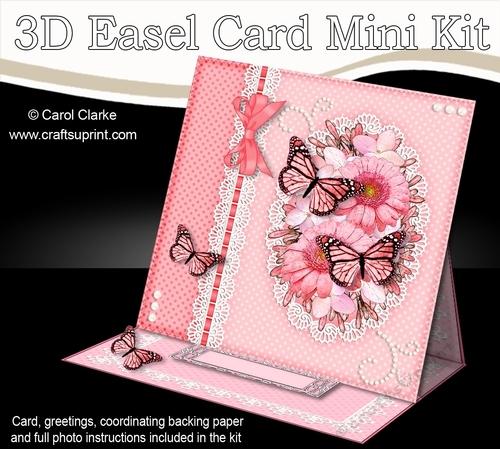3D Easel Card Mini Kit - A Touch of Elegance - Flowers, Lace, Butterflies & Pearls