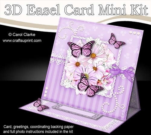 3D Easel Card Mini Kit - A Touch of Elegance - Flowers, Lace, Butterflies & Pearls