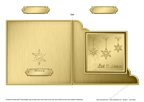 Christmas Snowflakes Cut and Fold Corner Card  