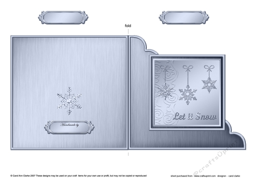 Christmas Snowflakes Cut and Fold Corner Card  