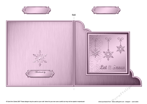 Christmas Snowflakes Cut and Fold Corner Card  
