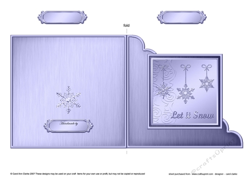 Christmas Snowflakes Cut and Fold Corner Card  