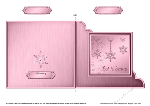 Christmas Snowflakes Cut and Fold Corner Card  