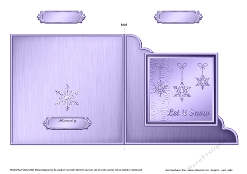 Christmas Snowflakes Cut and Fold Corner Card  