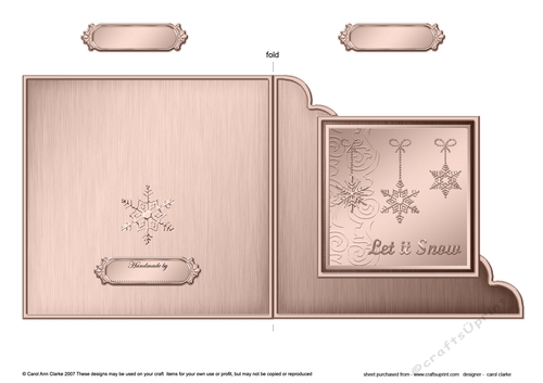 Christmas Snowflakes Cut and Fold Corner Card  