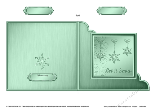 Christmas Snowflakes Cut and Fold Corner Card  