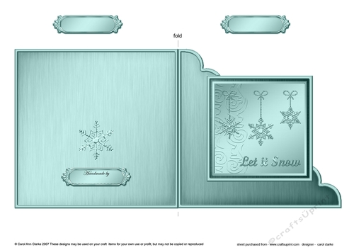 Christmas Snowflakes Cut and Fold Corner Card  