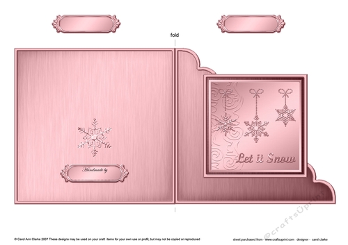 Christmas Snowflakes Cut and Fold Corner Card  