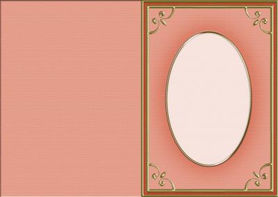 A5 'gold Metallic Frame' Card Front or Insert