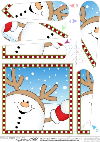 Christmas Fan Pyramage Topper - Cute Fun Snowball Sam