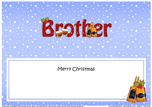 Large DL Merry Christmas BROTHER with Whisky insert